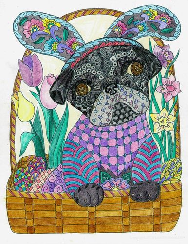 Customer photo review of Pug Easter Coloring Page All Ages INSTANT DOWNLOAD
