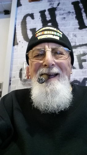 Customer photo review of Vietnam Veteran Ski Hat Knitted Winter Beanie Cuffed Military Skull Cap