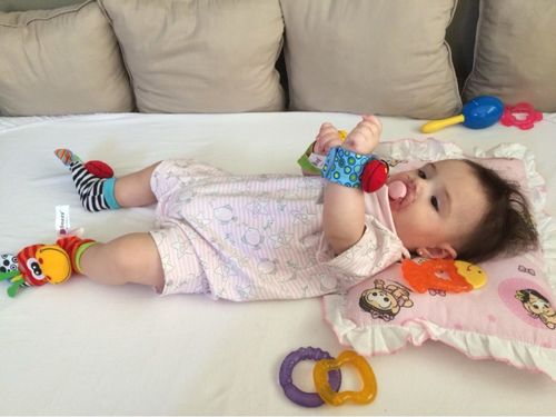 Customer photo review of Cute Animal Rattle & Stocks for Baby (4 pc)