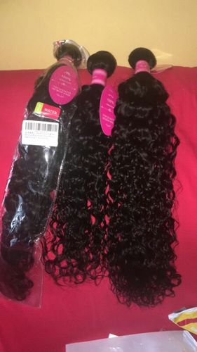 Customer photo review of 13" X 4" LACE FRONTAL - BEACH WAVE + 3 BUNDLES(#1B)