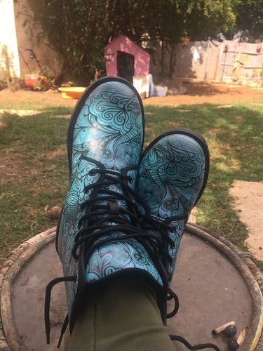 Customer photo review of Calm In Blue Boots