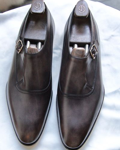 Customer photo review of GAZIANO & GIRLING "Collcut" Gray Single Monk Shoes 8E NEW US 8.5 Last DG70 Trees