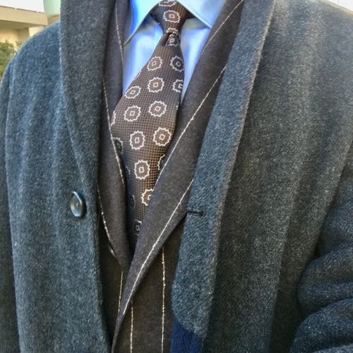 Customer photo review of BOGLIOLI Dark Brown Charcoal Striped Flannel Soft Suit EU 50 NEW US 38 40
