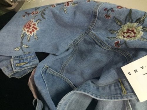 Customer photo review of ROSES CUTE EMBROIDERY DENIM JACKET