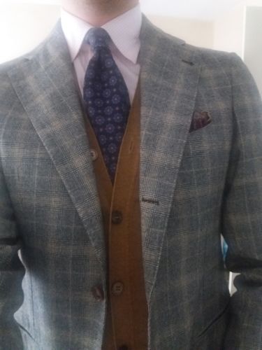 Customer photo review of Sartoria CHIAIA Hand Made Bespoke Gray Prince of Wales Wool Jacket 48 NEW US 38