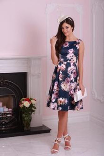 Customer photo review of Fairytale navy Floral Print Dress