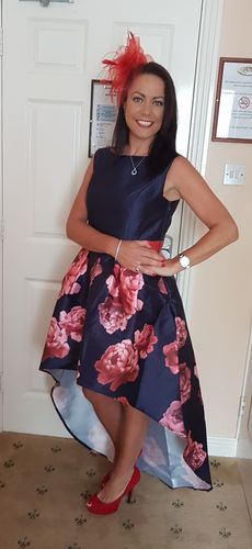 Customer photo review of Colette Navy Digital Print Floral Dress