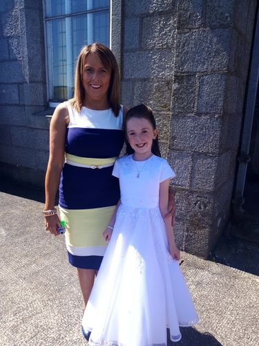 Customer photo review of Elizabeth Navy & Lemon Panel Dress