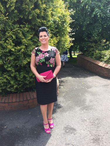 Customer photo review of Joselyn Bandage Wrap Dress