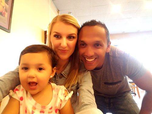 Customer photo review of Cheeky Cloth One Size Reusable Swim Diaper "Rainbow Chevron"