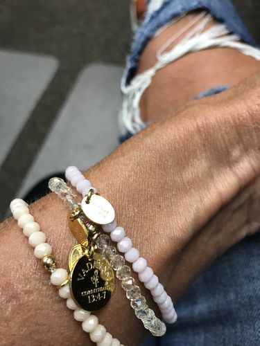 Customer photo review of Friendship Clear Crystal Bracelet