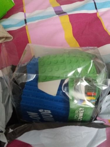 Customer photo review of 350ml Creative Lego Coffee Mug Kids Adult Cutlery Cup
