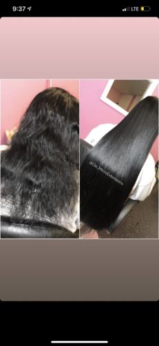 Customer photo review of Pre Bonded Nano Ring Black Human Hair Extensions Straight #1