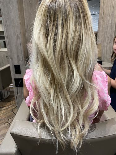 Customer photo review of Sunny Hair Tape in Human Hair Extensions Brown to Blonde Balayage #8/60