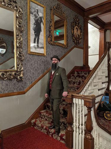 Customer photo review of Olive Green Check Tweed 3 Piece Suit