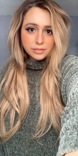 Customer photo review of Clip in Human Hair Extensions Balayage Brown Mixed Blonde #3/8a/18b