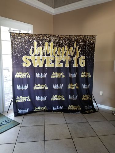 Customer photo review of Custom Fabric Backdrop for Birthday&Baby Shower&Wedding&Any Other Party