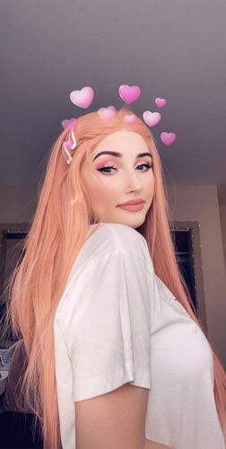 Customer photo review of Salmon|Synthetic Swiss Lace Front Wig