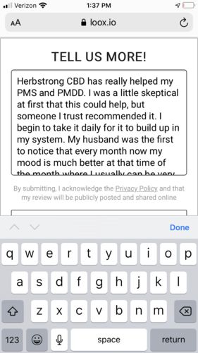 Customer photo review of Extra Strong CBD Recovery Drops