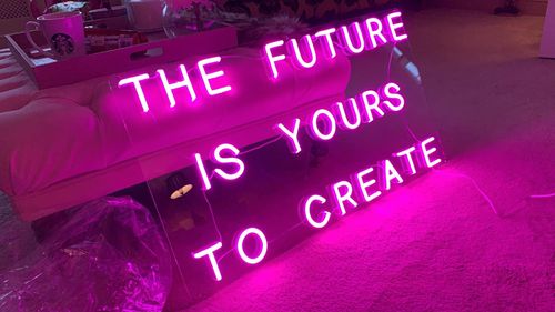 Customer photo review of 'The Future Is Yours'' Neon Sign