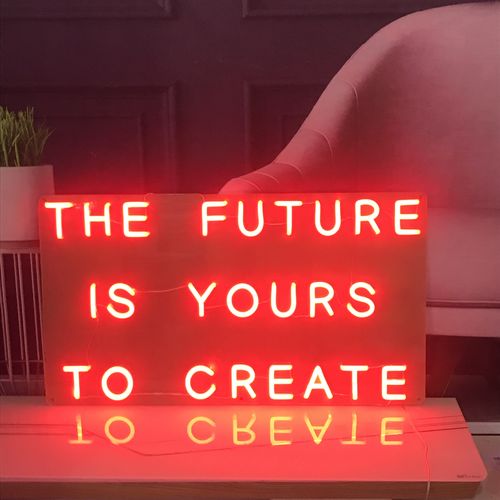 Customer photo review of 'The Future Is Yours'' Neon Sign
