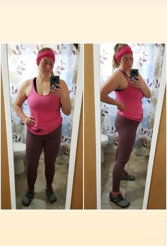 Customer photo review of Warmup Joggers - Muted Plum | MT LUXE