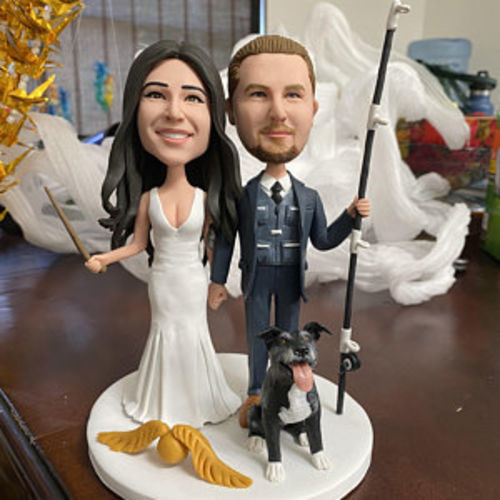 Customer photo review of Fully Customizable 2 person Custom Bobblehead