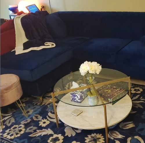 Customer photo review of Aswan | 3.5 Seater Chaise Velvet Sofa
