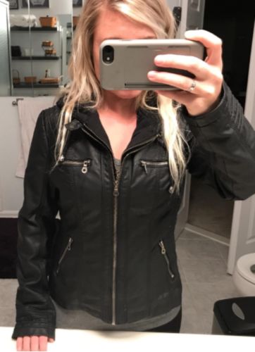 Customer photo review of Faux Leather Coat
