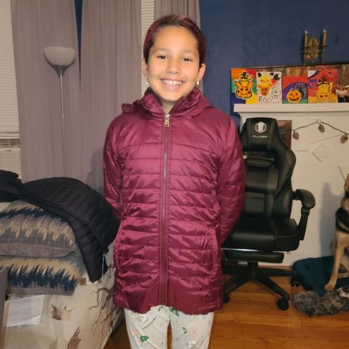 Customer photo review of GIRLS’ MOSSBUD SWIRL PARKA