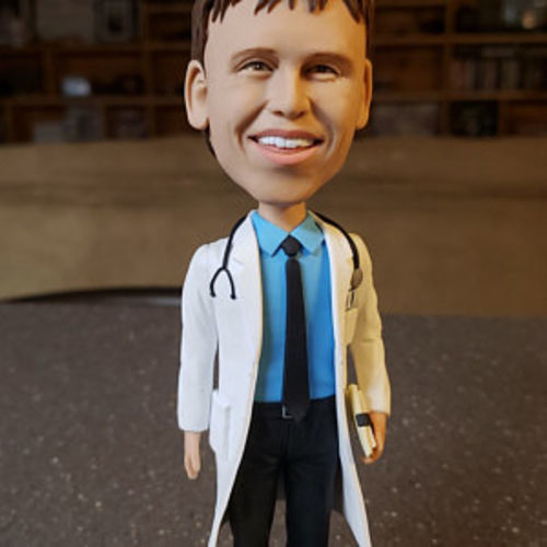 Customer photo review of Male Doctor Custom Bobblehead