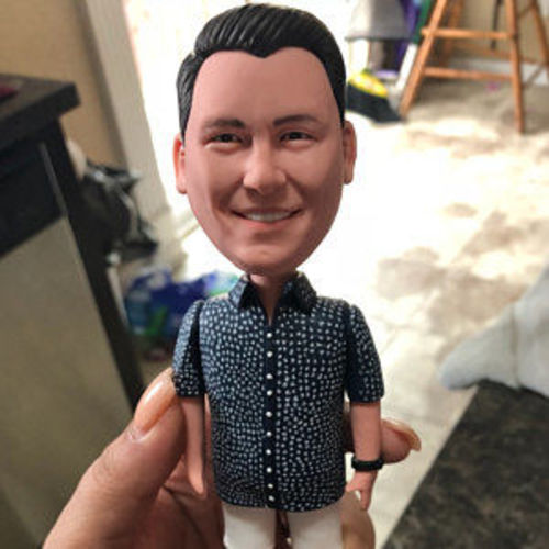 Customer photo review of Fully Customizable 1 person Custom Bobblehead with other's body