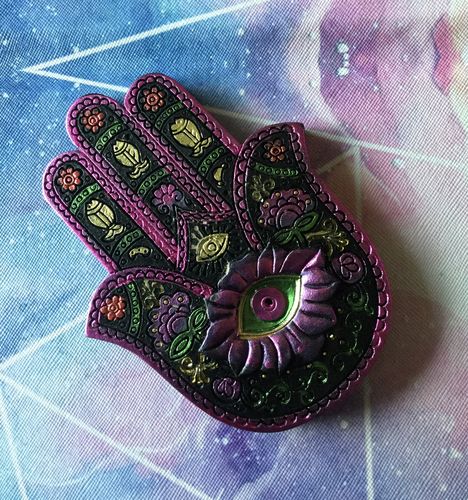 Customer photo review of Metallic Hamsa Hand Incense Burners - Various Colors