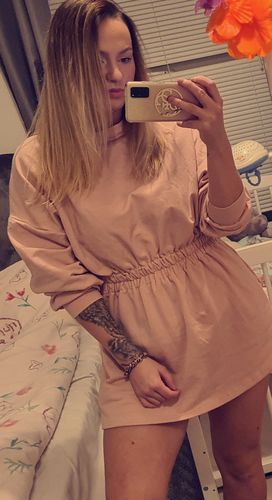 Customer photo review of Basic Oversize Jumper Dress - PINK - A155