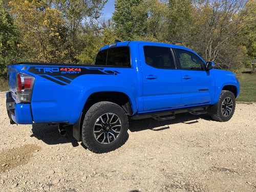 Customer photo review of TRD 4x4 Sport bedside vinyl decal set fits 2013-2020 Toyota Tacoma