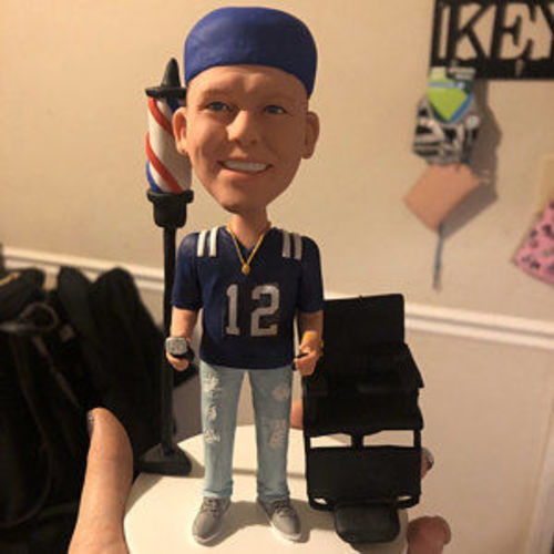 Customer photo review of Barber With Chair Custom Bobblehead