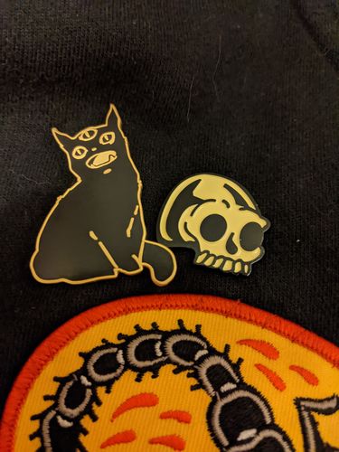 Customer photo review of Third Eye Black Cat, Enamel Pin