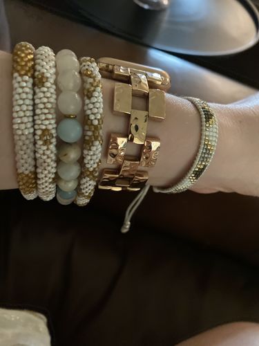 Customer photo review of Hammered Link Bracelet for the Apple Watch in Rose Gold, Gold, or Silver