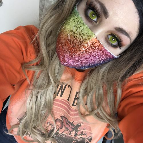 Customer photo review of Halloween contacts Get 3 random pairs with cases