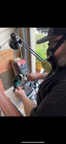 Customer photo review of 1 X 30 Inch Knife Makers Sanding Belts Assortment