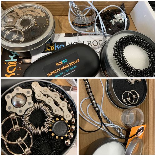 Customer photo review of The ULTIMATE KIT for teens & adults - BLACK “The Works" Kit combined with our BLACK 250 gram handroller! Perfect anxiety sensory tool kit. Save $10