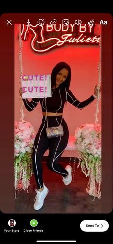 Customer photo review of Ensemble noir haut et pantalon avec bandes réfléchissantes