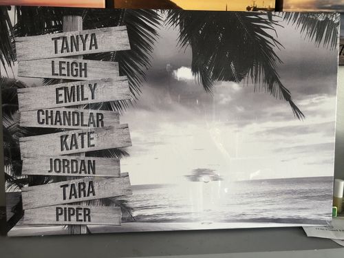 Customer photo review of Beach V2 Personalized Names Premium Canvas