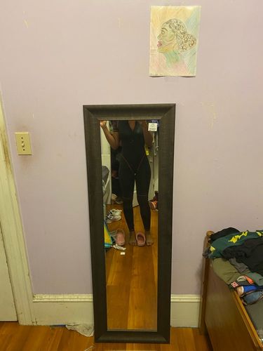 Customer photo review of Combinaison noir longue bande rouge
