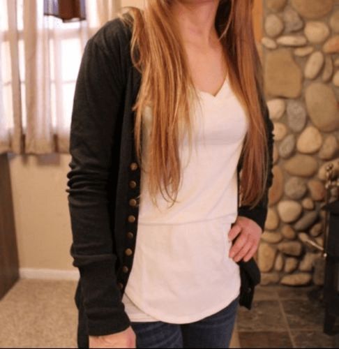 Customer photo review of Casual Solid Color Regular Button Cardigan