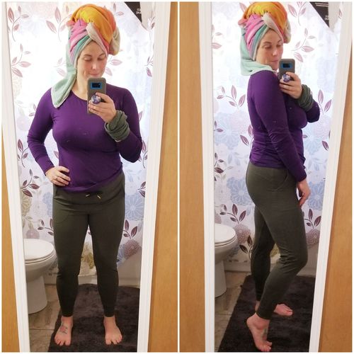 Customer photo review of Warmup Joggers - Olive Green | MT LUXE