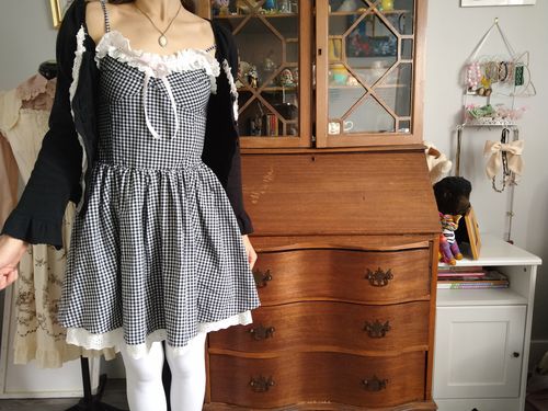 Customer photo review of Ballet Dream Babydoll Ballerina gingham dress