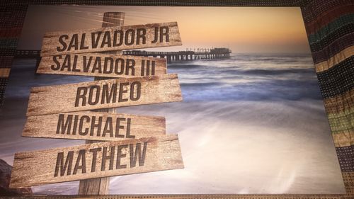 Customer photo review of Ocean Dock V1 Color Personalized Names Premium Canvas