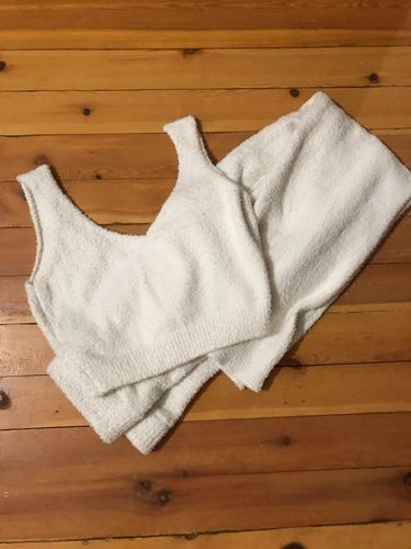 Customer photo review of Ensemble en maille douce DAISY Blanc cassé