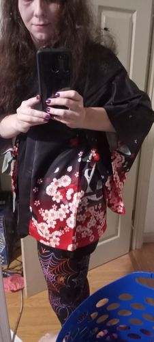 Customer photo review of Japanese Sakura Haori Kimono Cardigan
